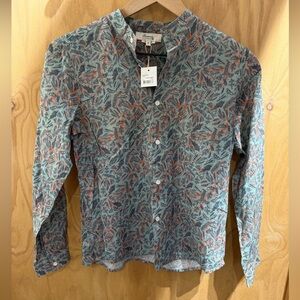 Bonpoint Multicolor Leaf Print Button Down Shirt NWT